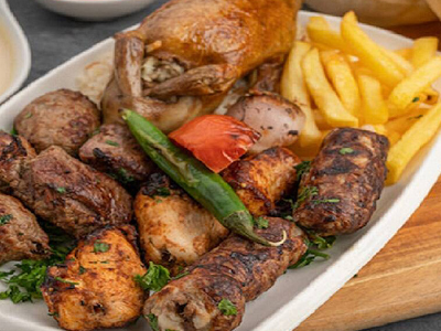 Quarter Chicken With 3 Kofta Pieces And 3 Shish Tawook Pieces