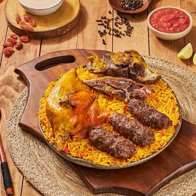1/4 Chicken with 1/8 Kilo Kofta with 2 Pieces Of Meat And Rice