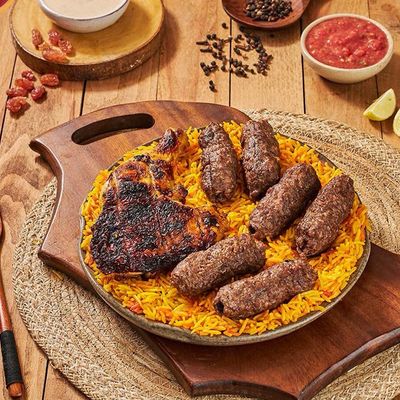 Quarter Grilled Chicken with quarter Kilo Kofta And Rice