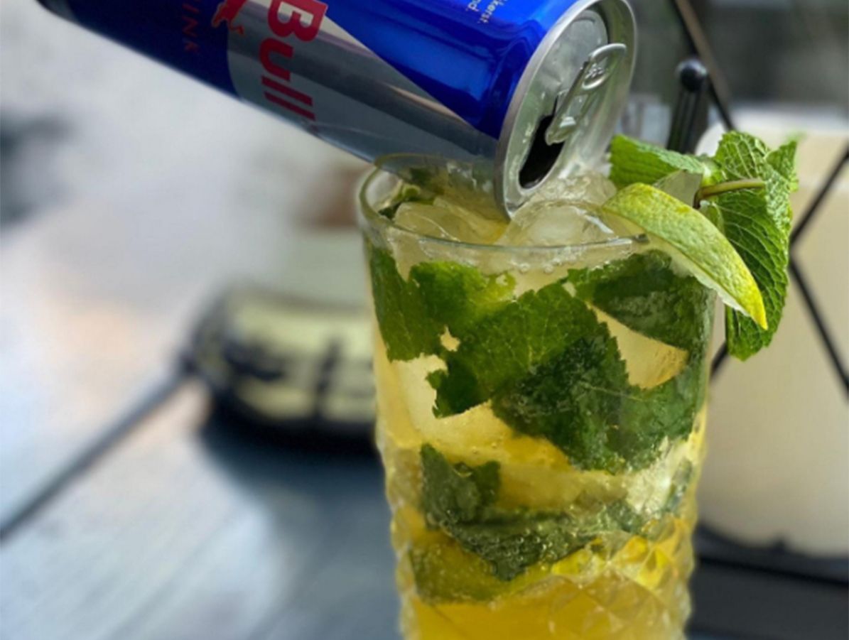 Redbull mojito mocktail