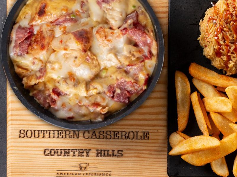 Roasted Chicken Beef Bacon Casserole