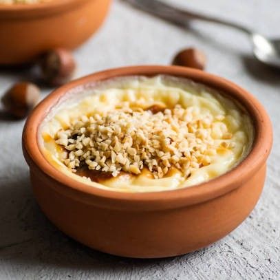 Rice Pudding With Banana And Nuts + Ice