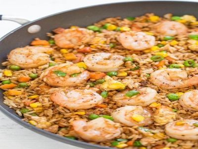 Rice With Shrimp Platter