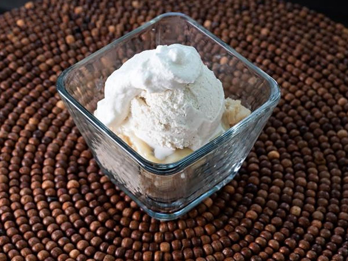 Rice pudding with ice cream
