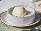 Rice pudding with nuts and ice cream