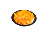 Rice pudding and mango pieces