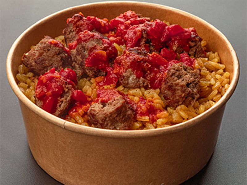 Rizo Kofta and Spicy Red Salsa