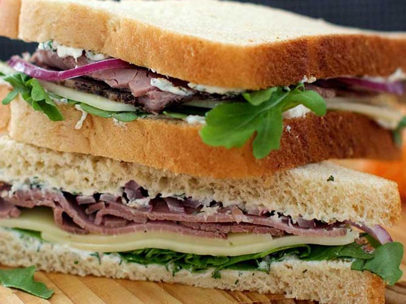 Roast Beef Cheese Club Sandwich