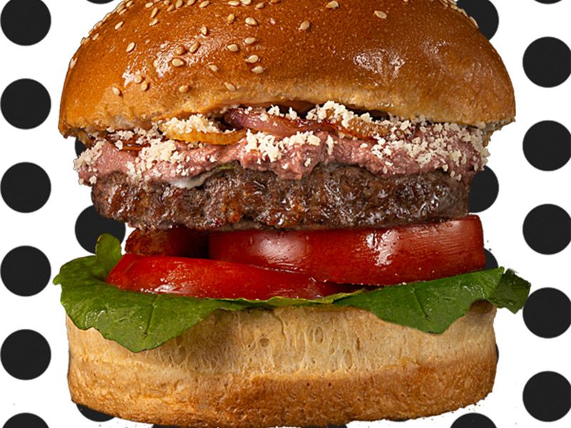 Rocket And Parmesan Cheese Burger Sandwich