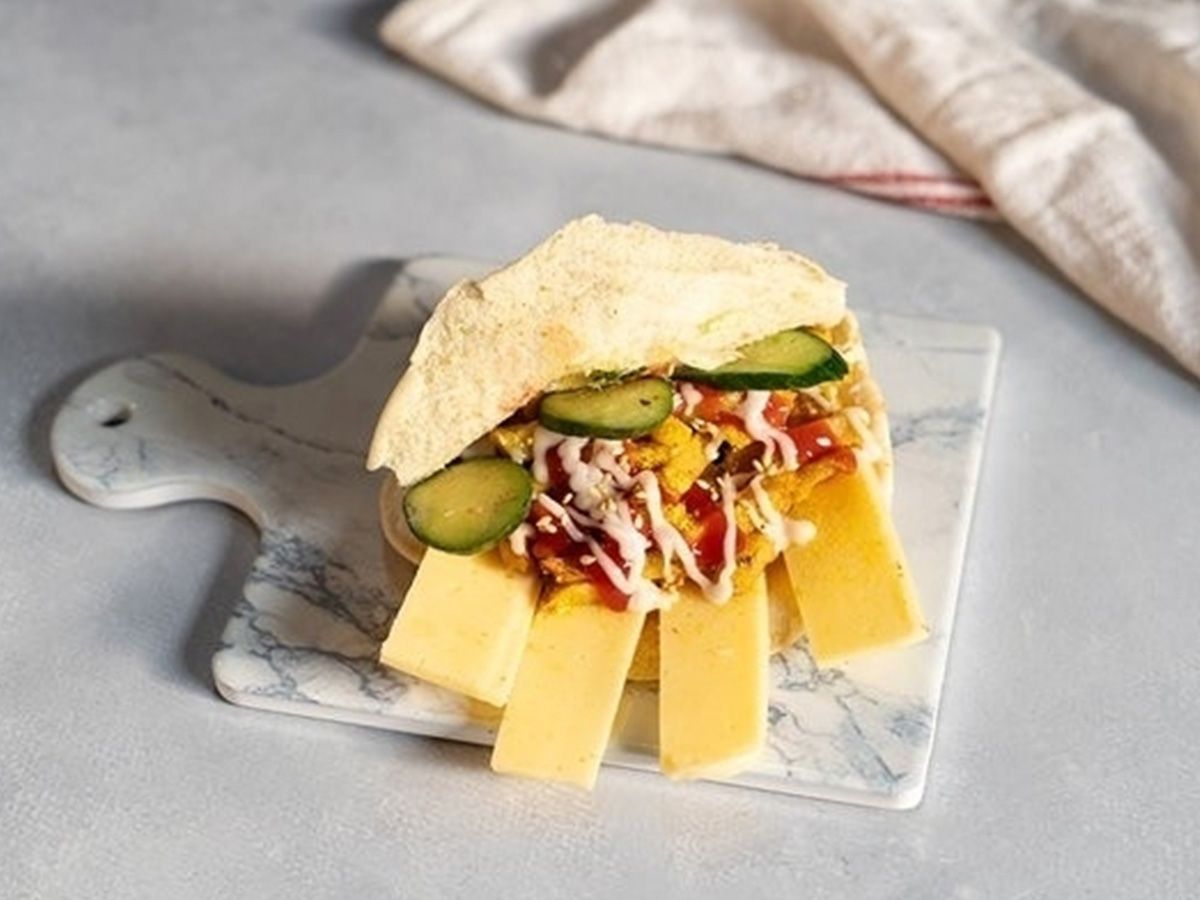 Roumi cheese and chips sandwich