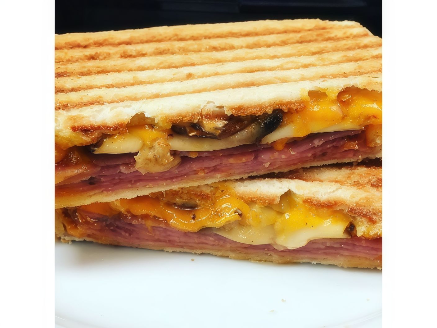 Salami With Mushroom Sandwich