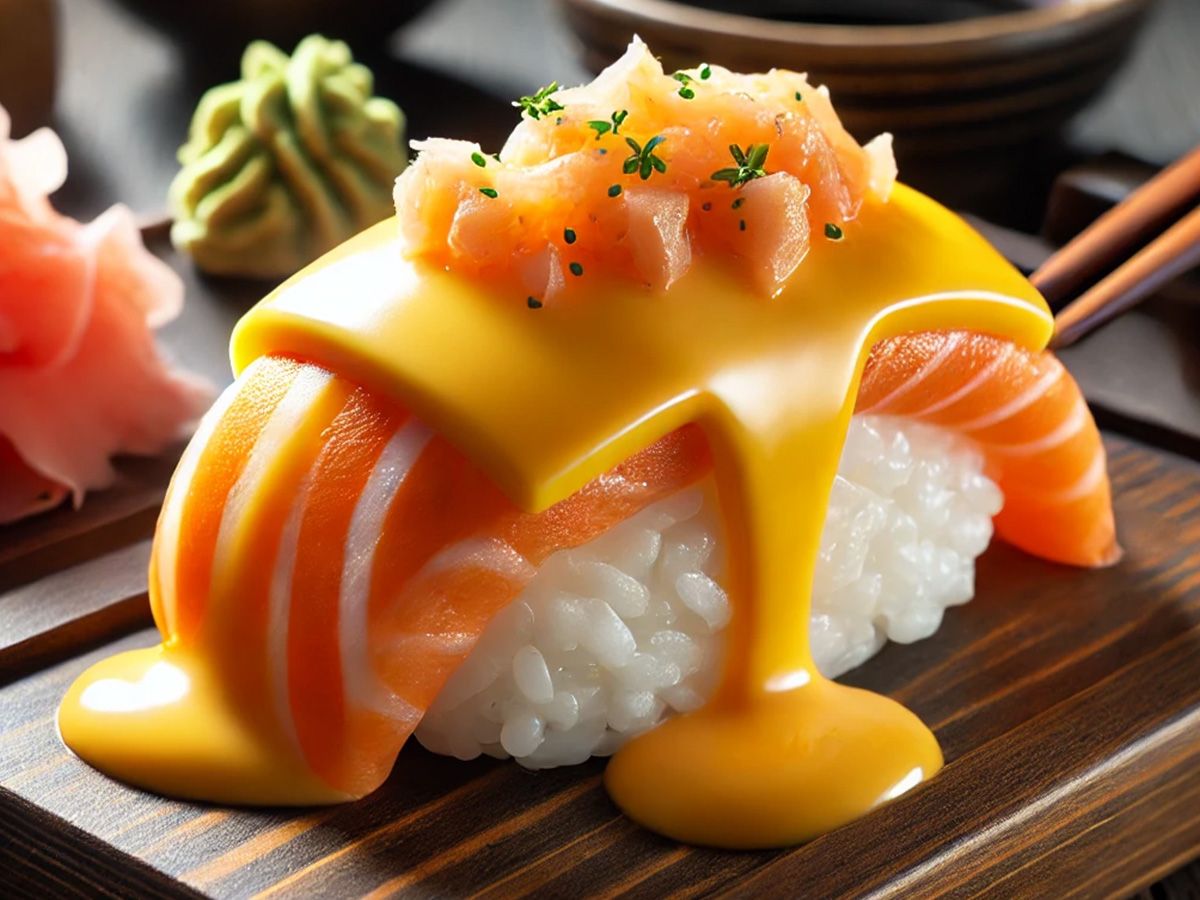 Salmon cheddar Nigiri