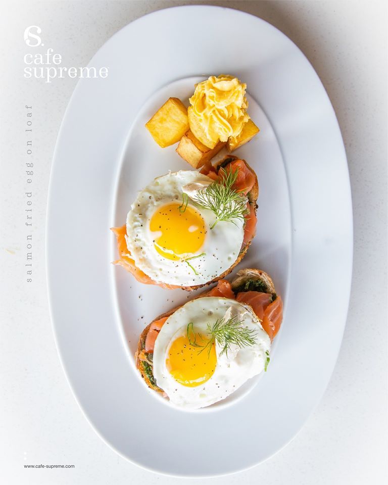Salmon Fried Egg on Loaf