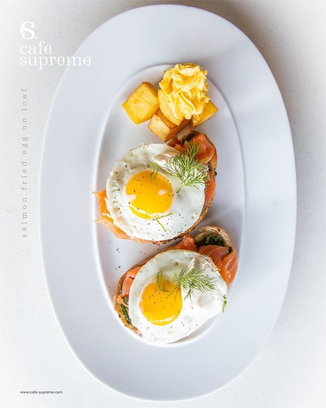 Salmon Fried Egg on Loaf