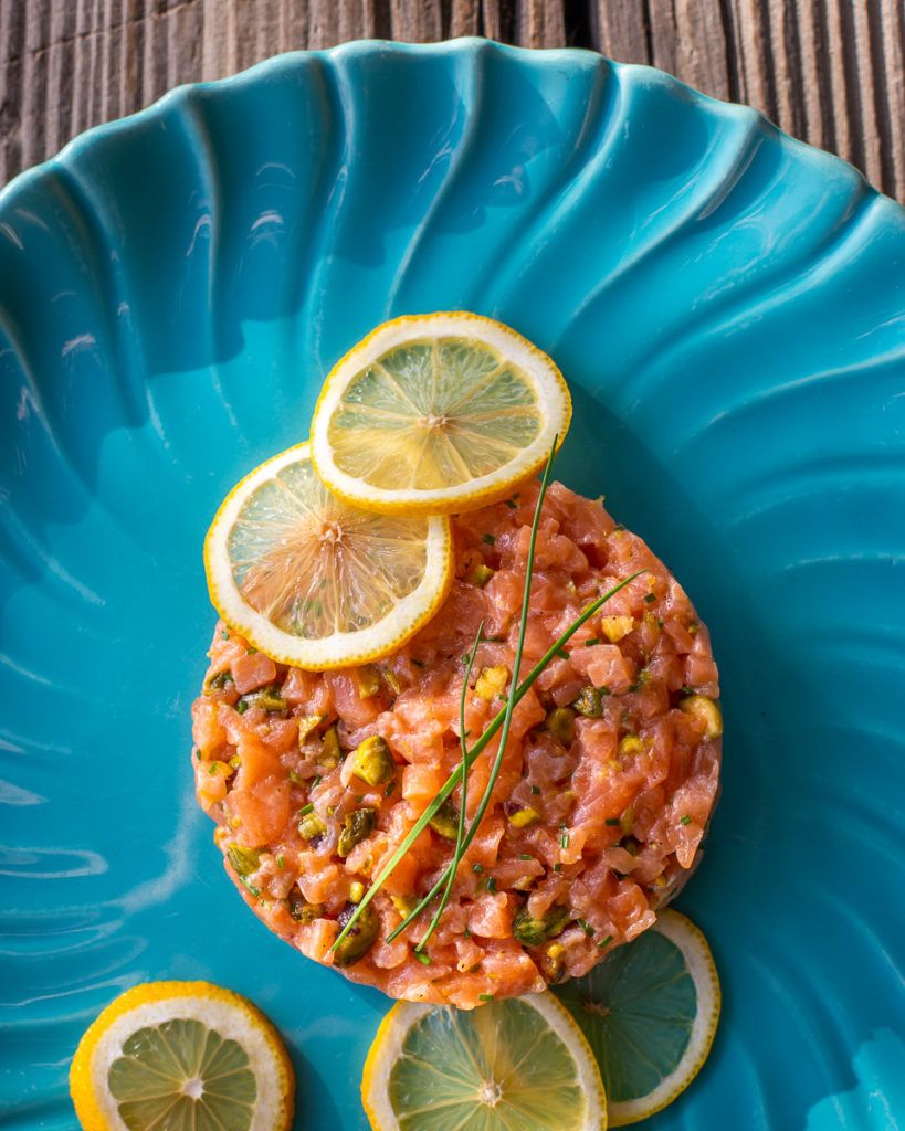 Salmon Tartare With Pistachio Grain