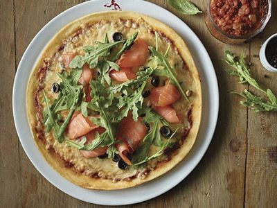 Salmon and Rocca Pizza