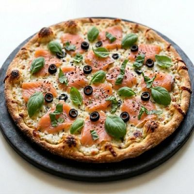 Salmon pizza