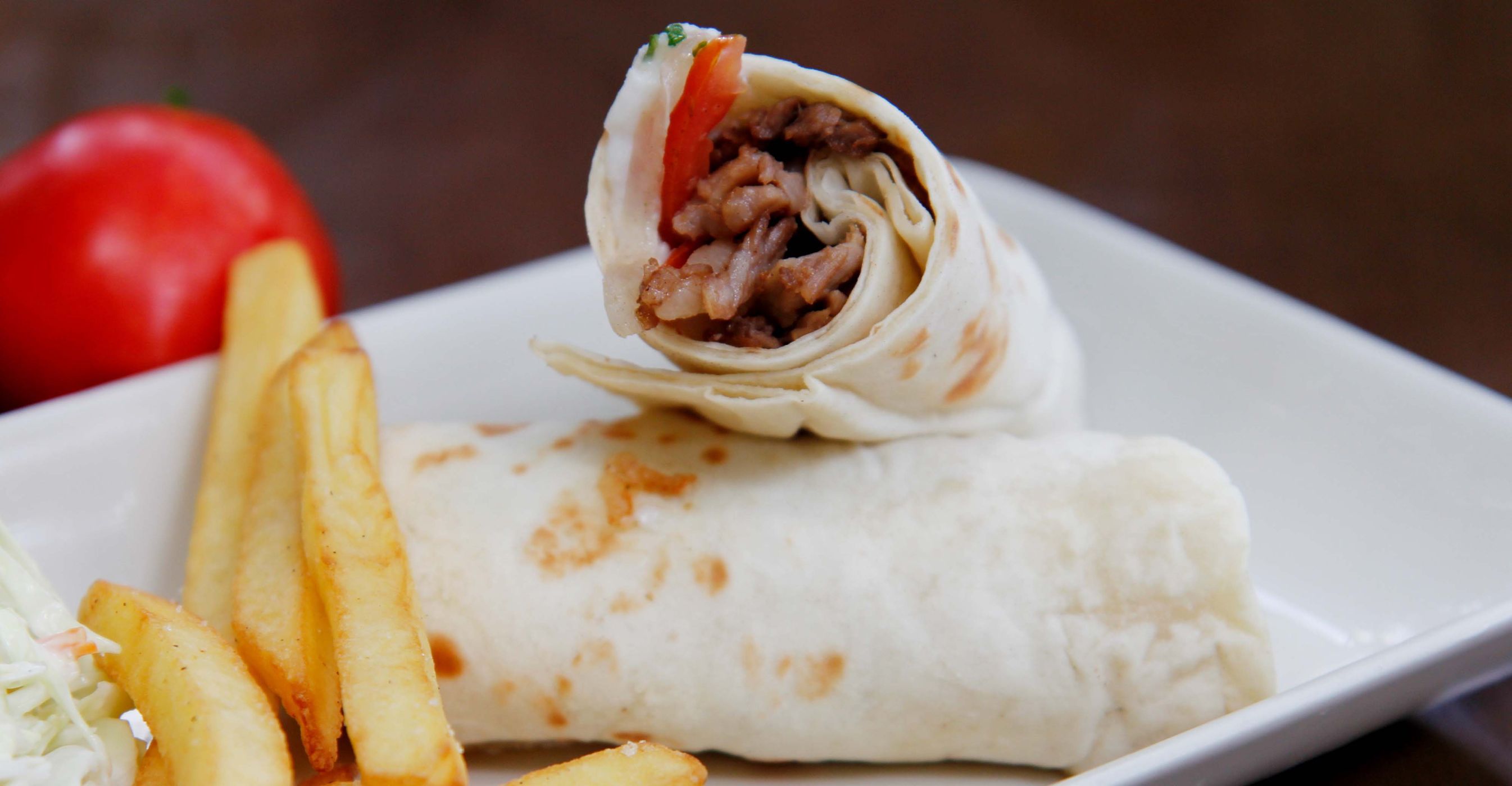 Chicken Shawerma With French Fries Sandwich