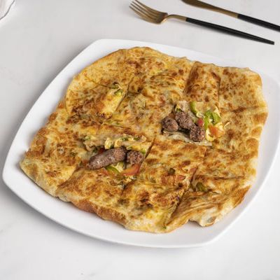 Sausage pie with Kiri cheese