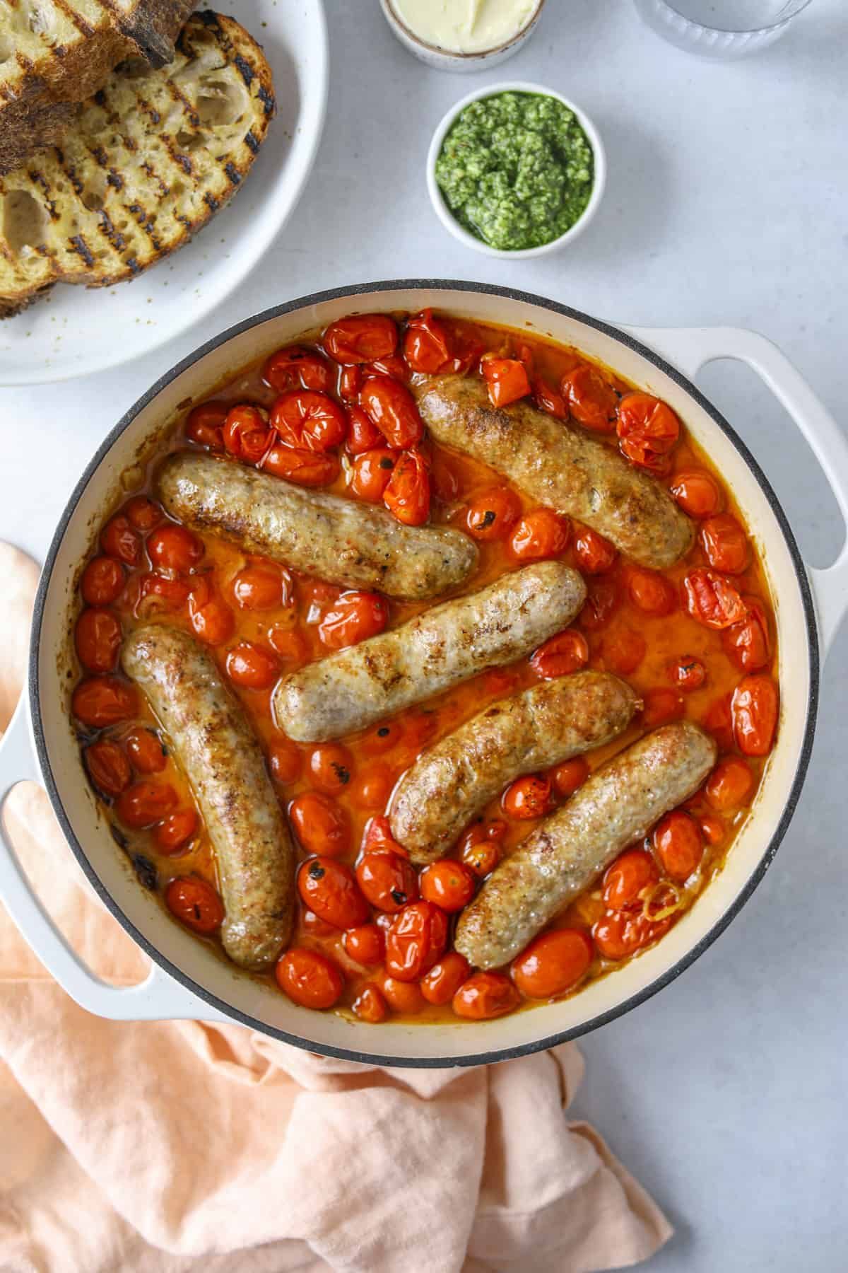 Sausage with tomatoes