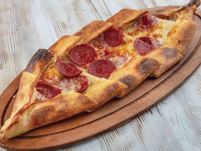 Sausage and cheese Pide