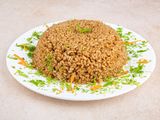 Shrimp with sayadiyah rice meal