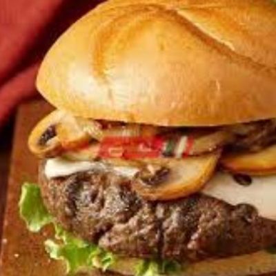 Burger And Mushroom Sauce Sandwich