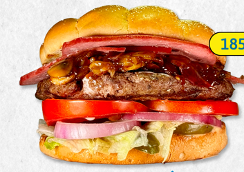 Bacon and mushroom burger