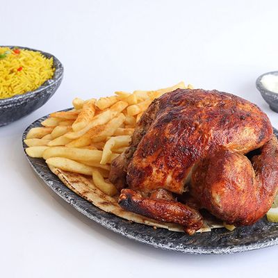 Grilled chicken on flame