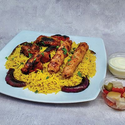 Shish Meal + Rice + 2 Salads + Bread