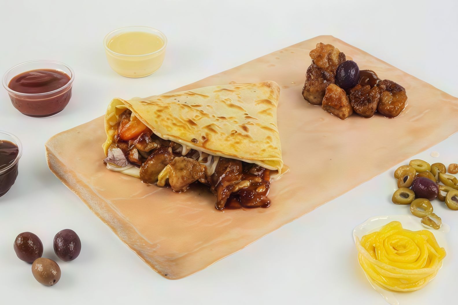 Mixed meat crepe