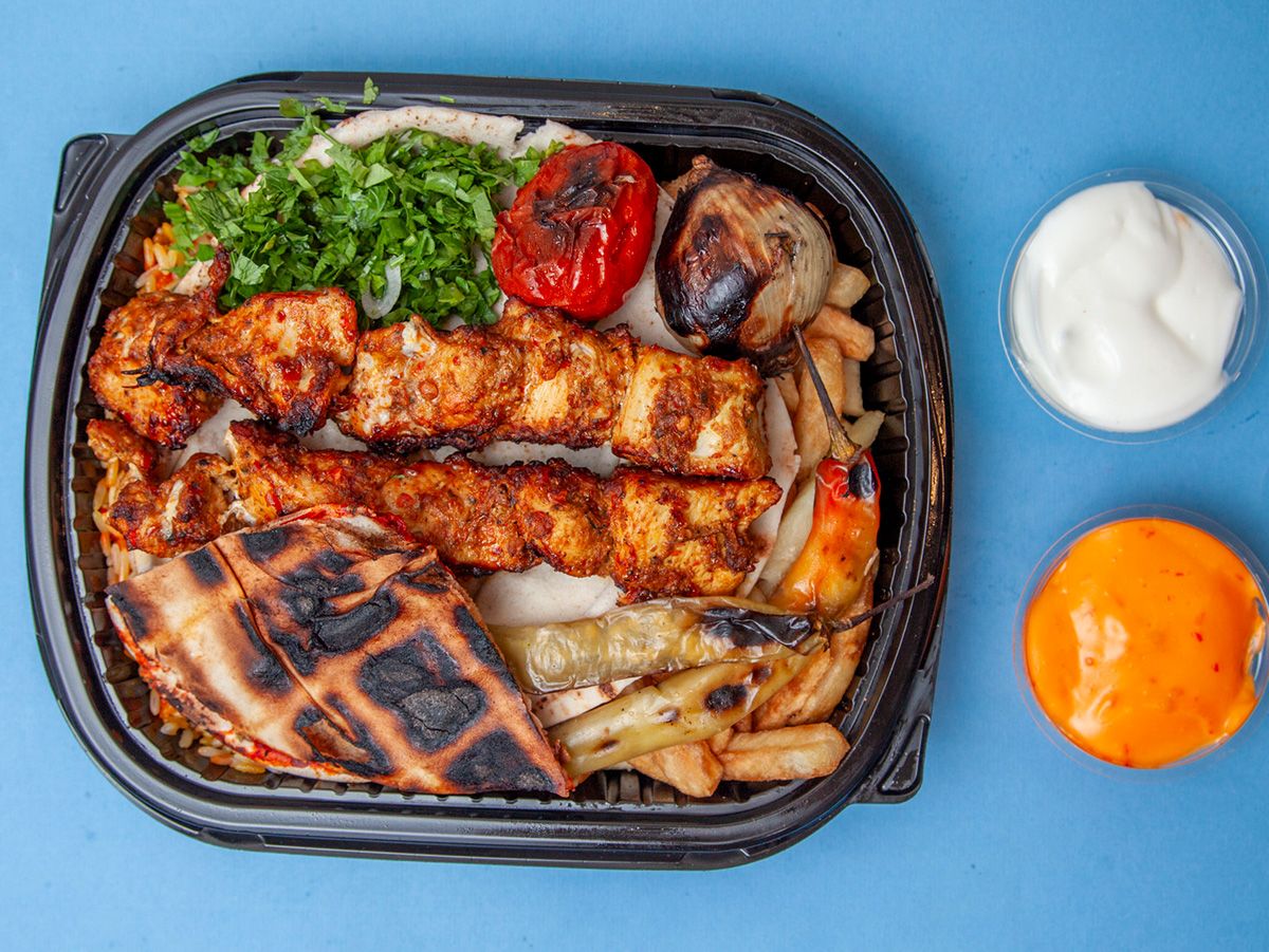 Shish Tawook With Rice And Potatoes