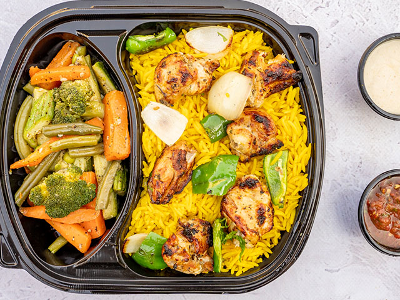 Shish Tawook With Sautéed Vegetables Meal