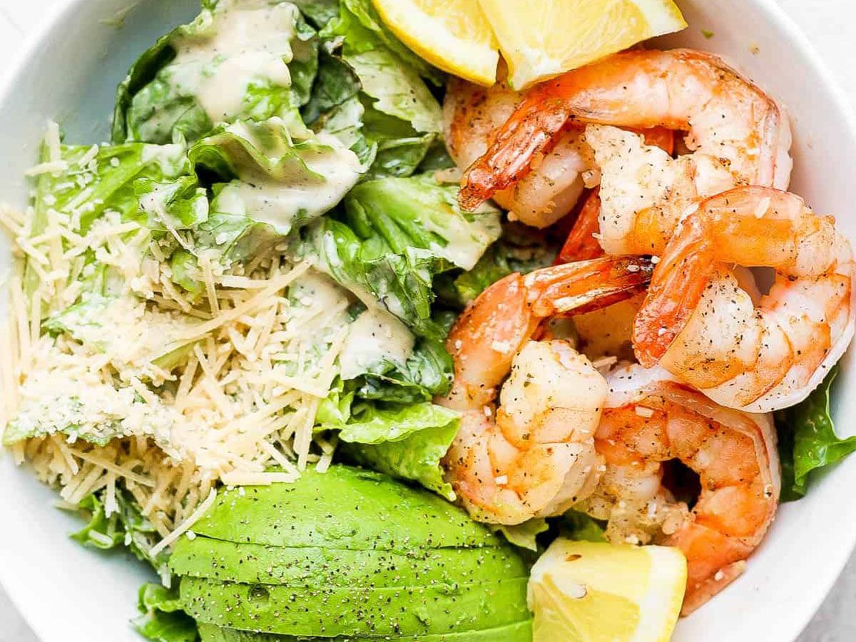 Shrimp Caesar salad
