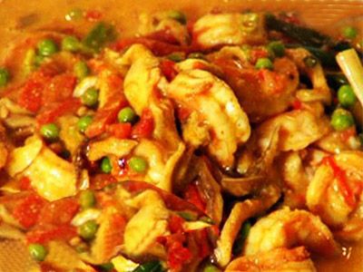Shrimp With Red Curry Sauce