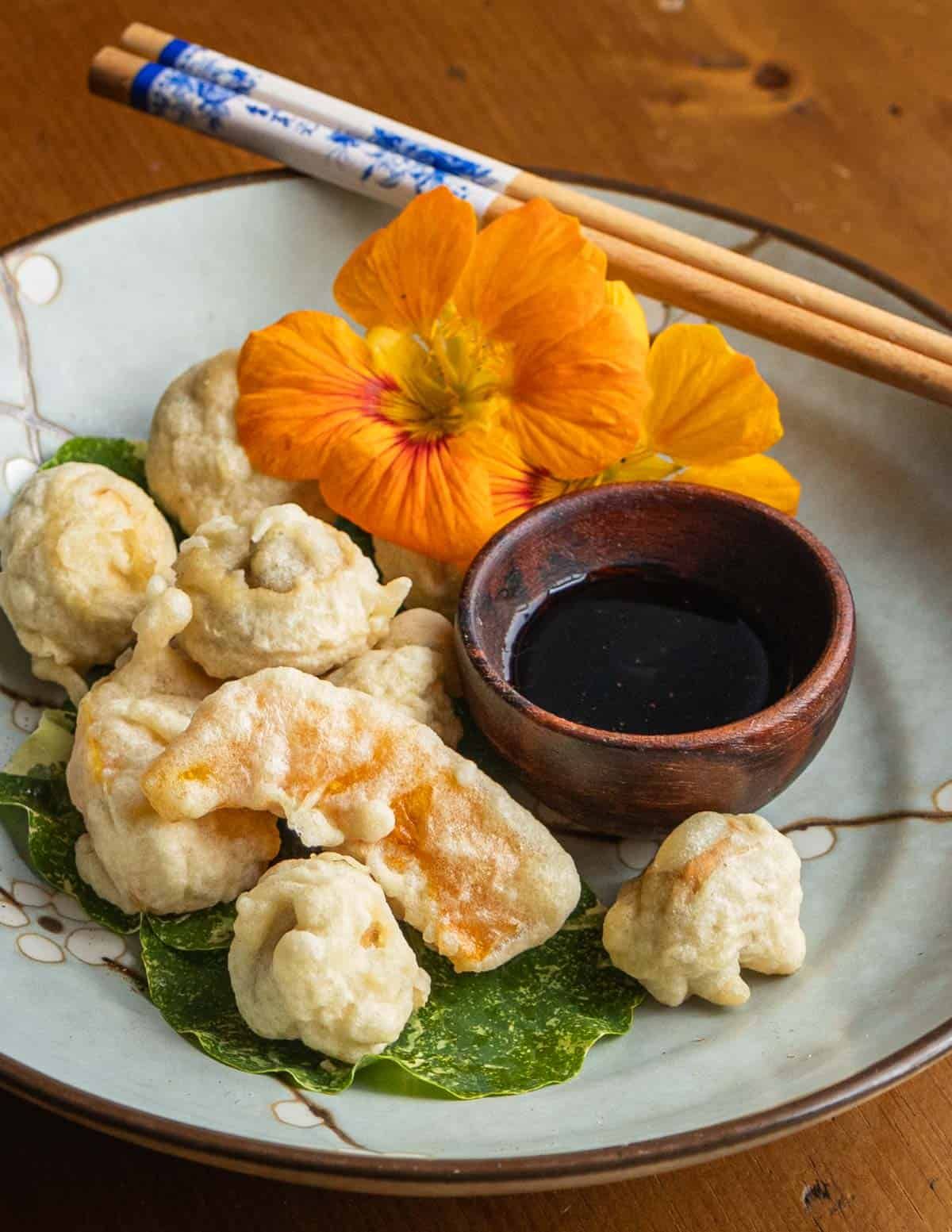 Shrimp Tempura With Mushrooms