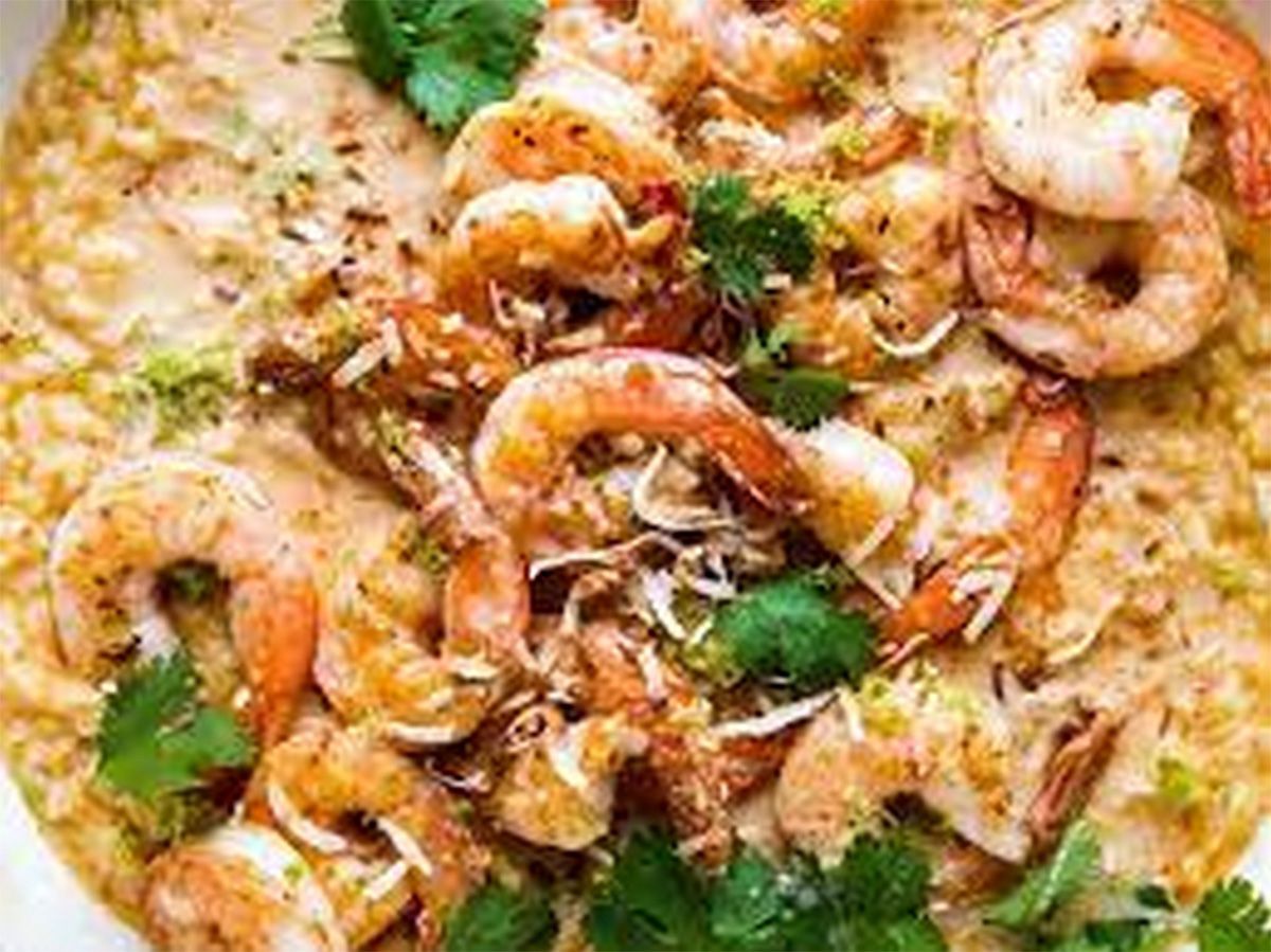Shrimp and curry rissoto