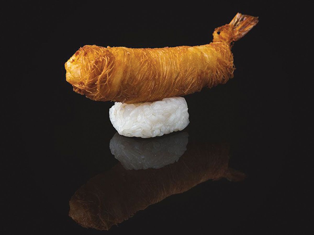 Shrimp konafa Nigiri