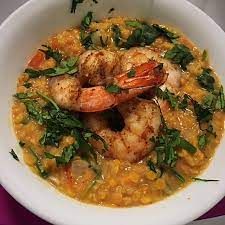 Shrimp lentils