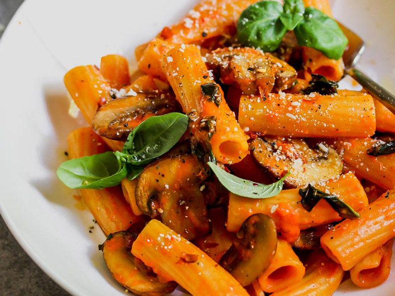 Lentil Pasta With Mushrooms