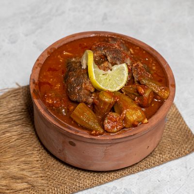 طاجن بامية باللحم