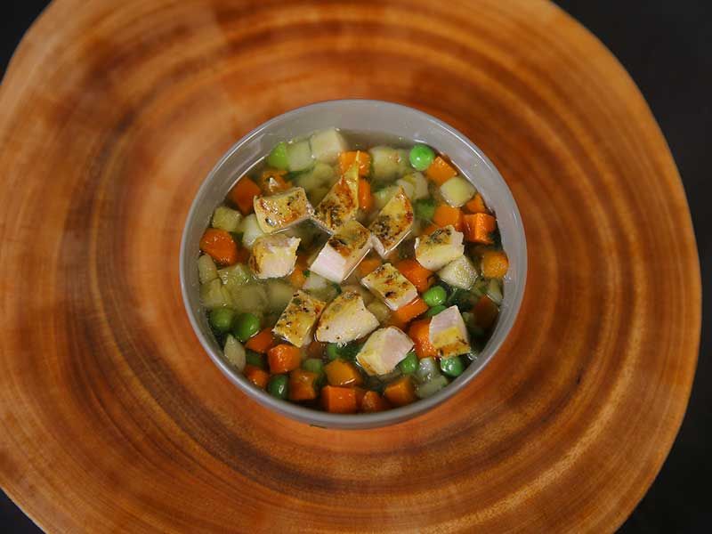 Vegetables With Smoked Chicken Soup