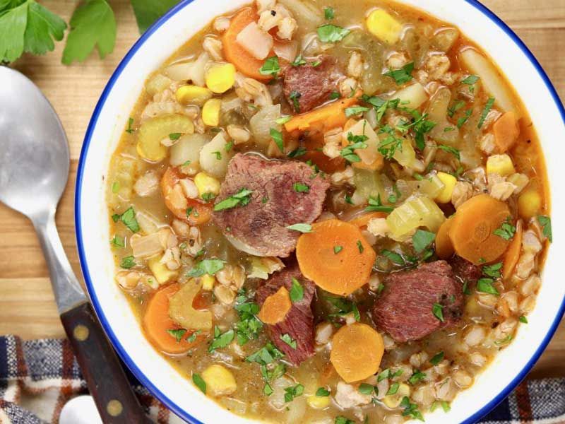 Vegetables With Smoked Meat Soup