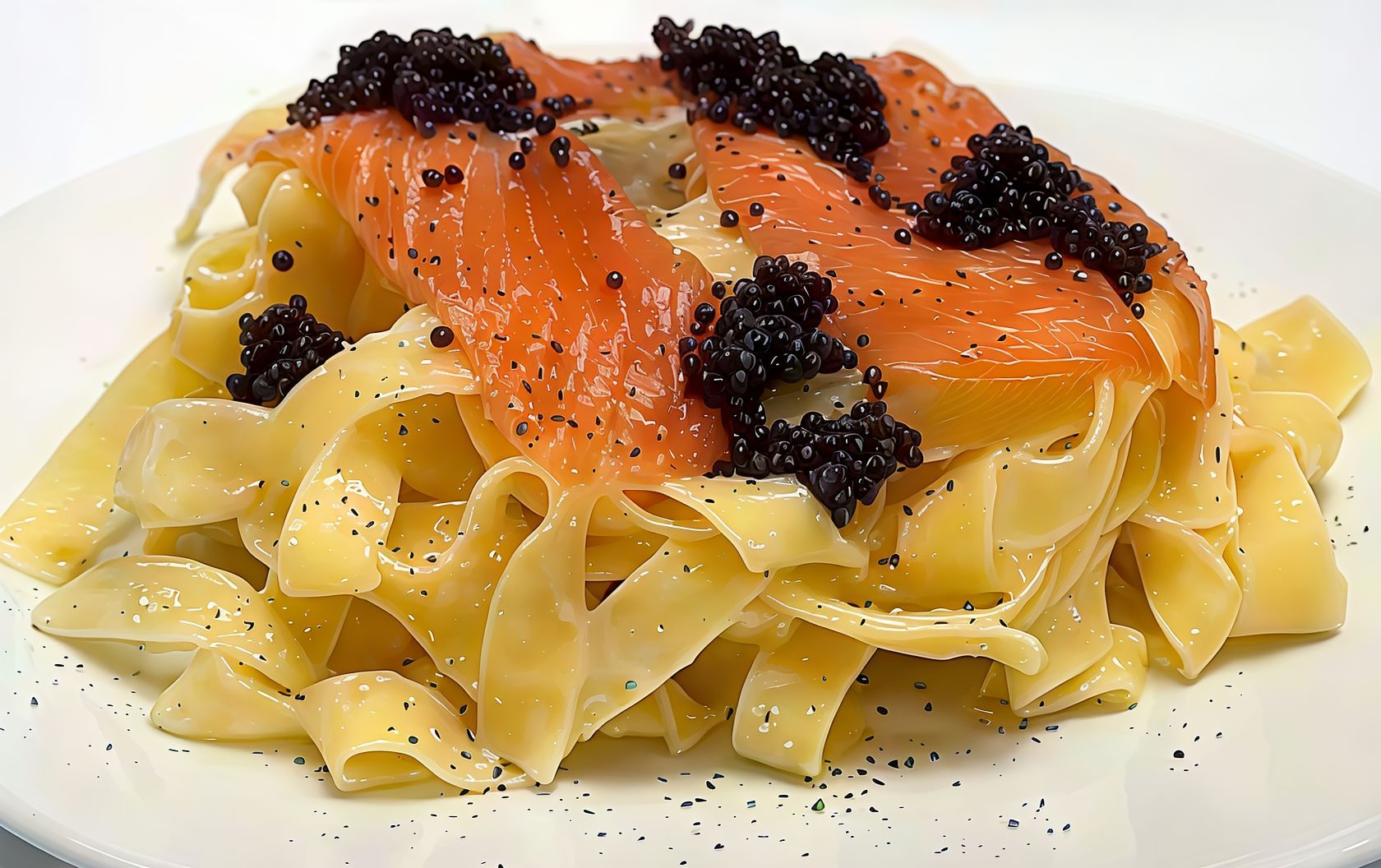 Smoked Salmon With Caviar Pasta