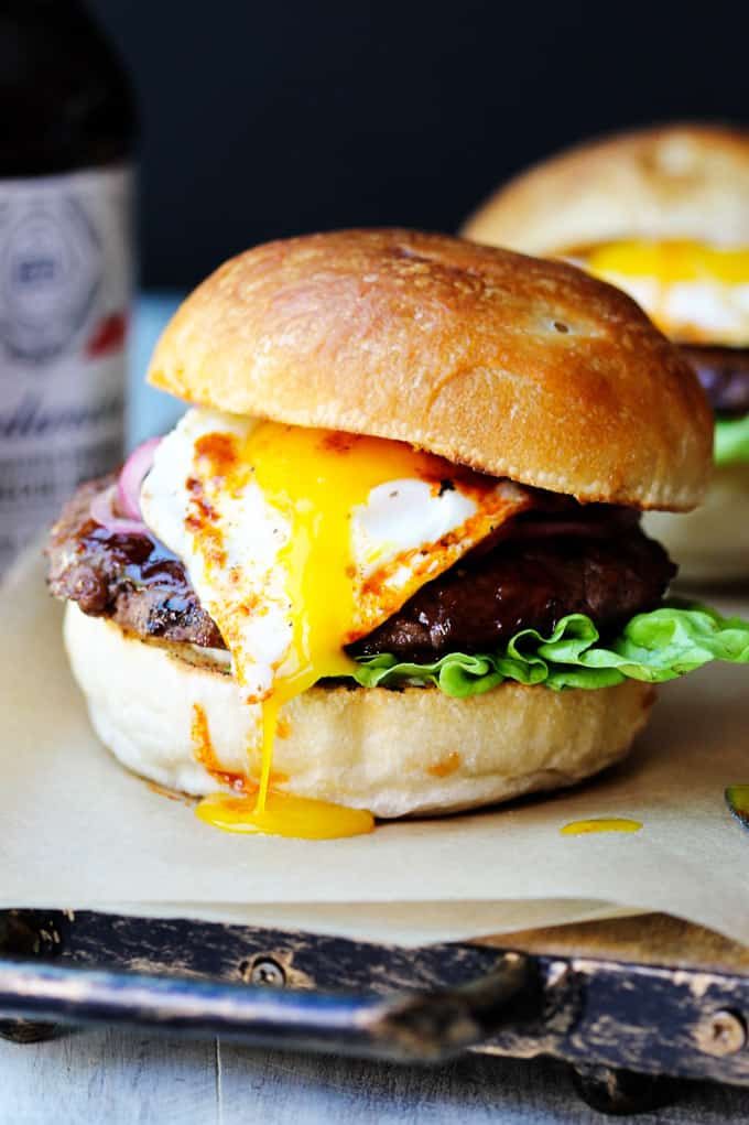 Beef Burger With Egg Sandwich