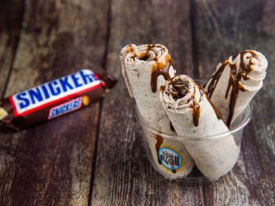 Snickers Chocolate Ice Cream Roll