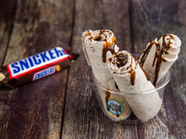 Snickers Chocolate Ice Cream Roll
