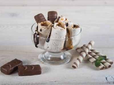 Snickers Chocolate Ice Cream Roll