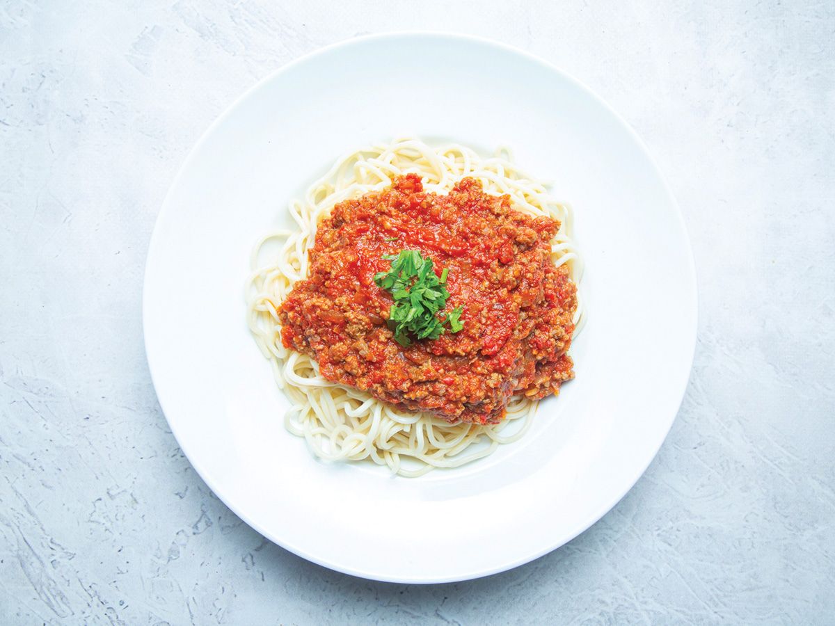 Spaghetti with minced meat