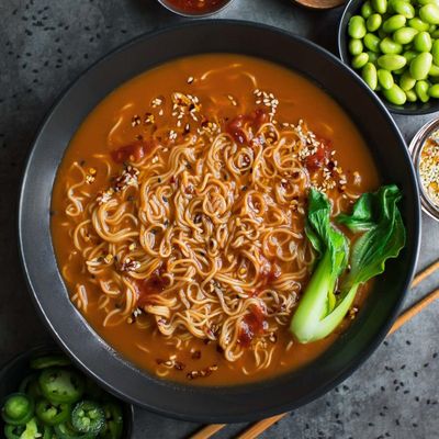 Spicy Ramen With Vegetables Soup